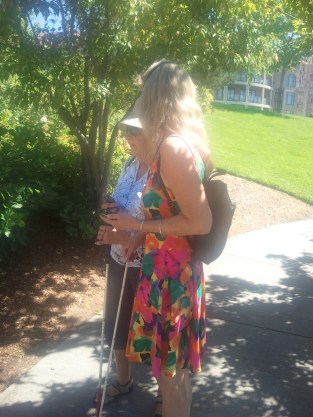 Blind participants on the sound walk